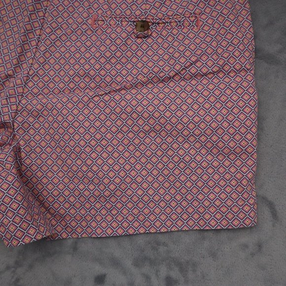 Gap Shorts Womens 10 Pink Flat Front Hot Pants Slash Pocket Button Zip Geometric - Picture 11 of 16